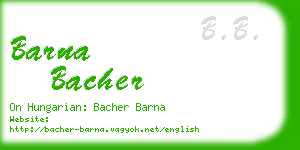 barna bacher business card